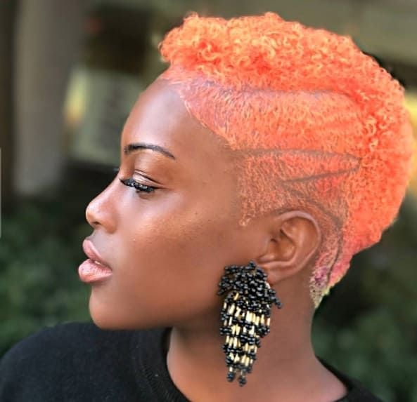 Short Cut With Shaved Sides And Orange Hue — Trendy 4c Hair