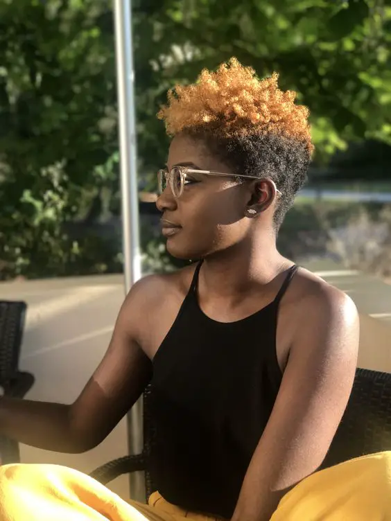 Short Tapered Pixie With Color Tips — Trendy 4c Hair