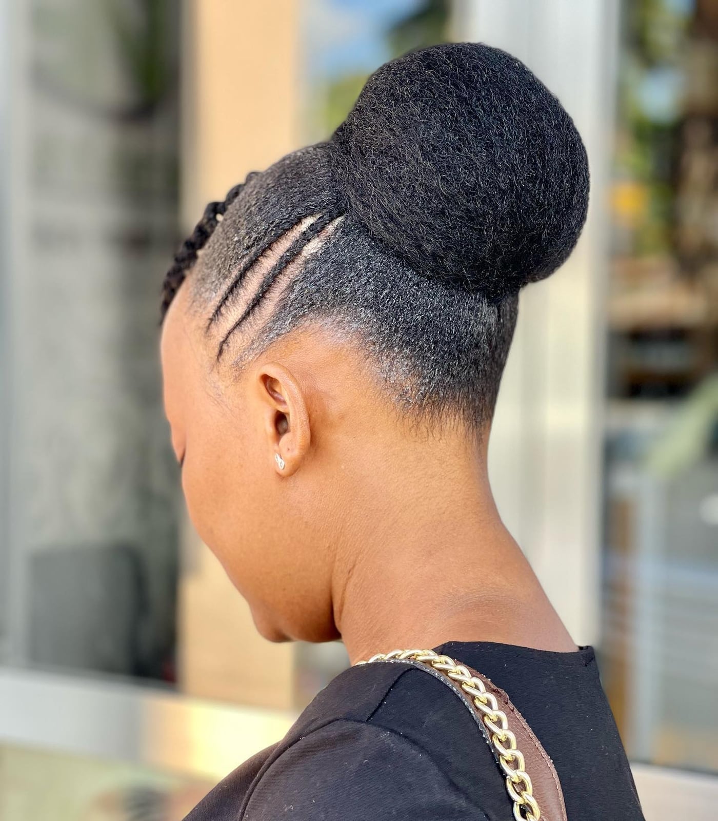 Short Updo With Tapered Undercut Braids — Trendy 4c Hair