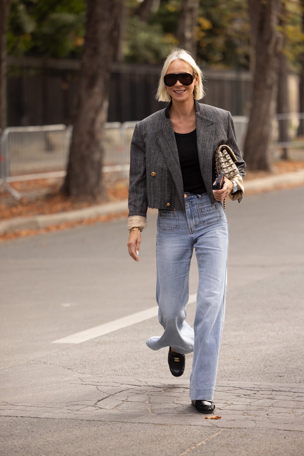 Wide Leg Jeans with Cropped Blazer Wide Leg Jeans with Cropped Blazer — Trendy 70s Style