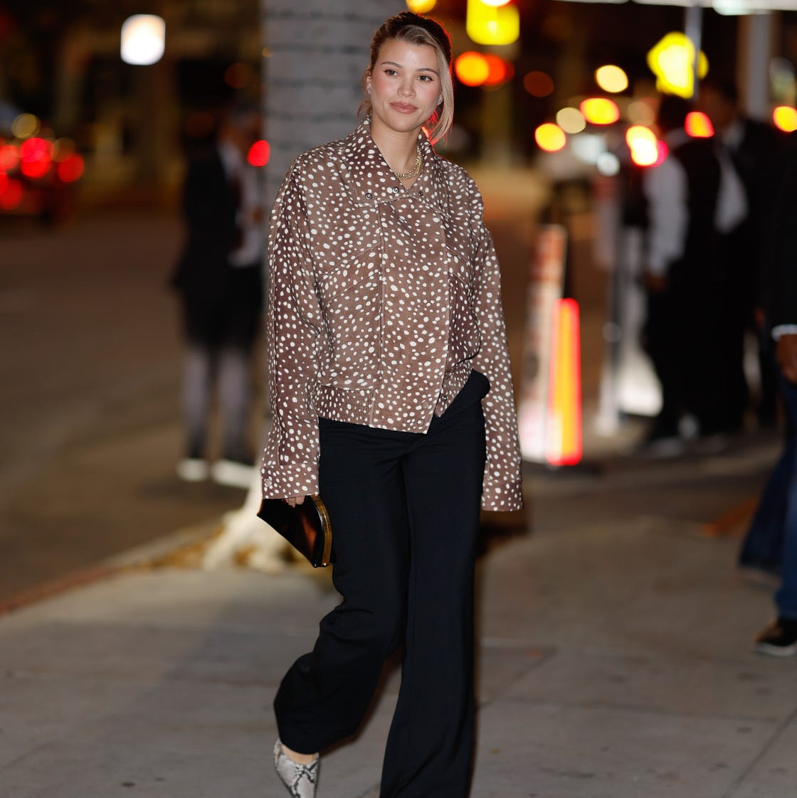 Polka Dot Jacket With Snakeskin Heels Polka Dot Jacket With Snakeskin Heels — Trendy Animal Print Outfits