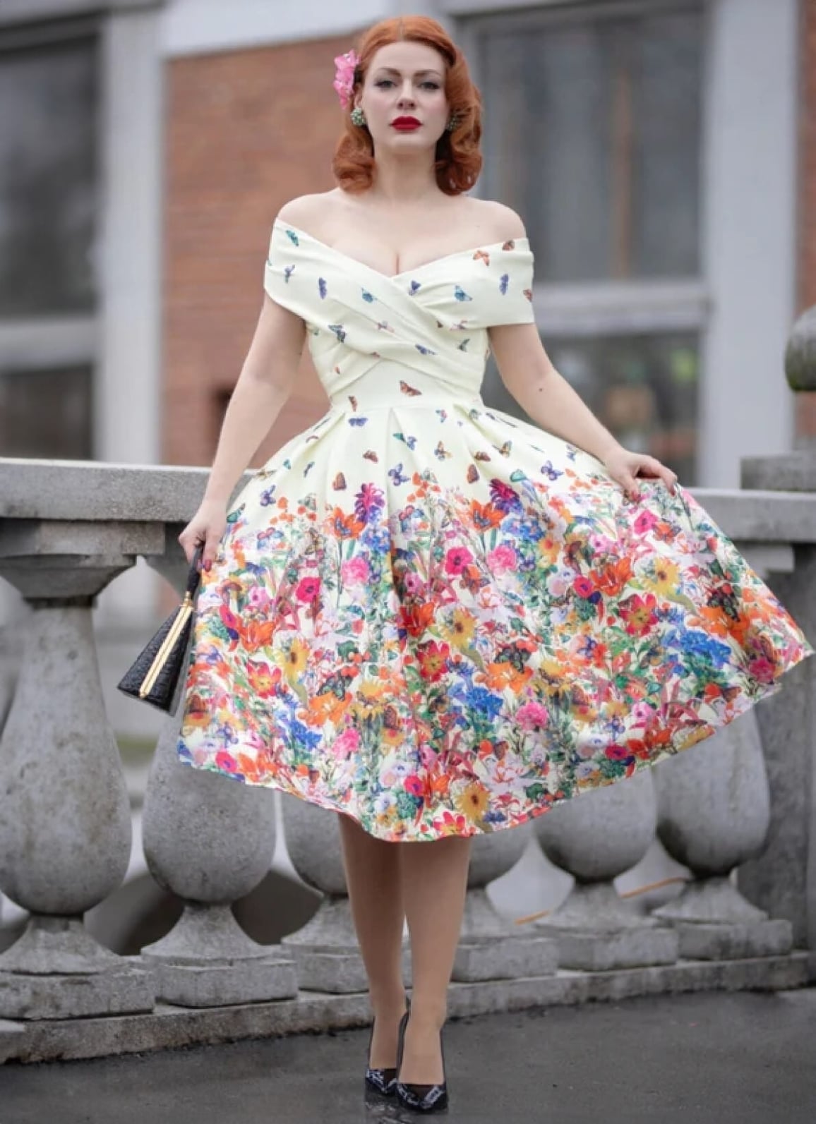 Yellow Floral Print Off-The-Shoulder Dress Yellow Floral Print Off-The-Shoulder Dress — Trendy Birthday Outfits