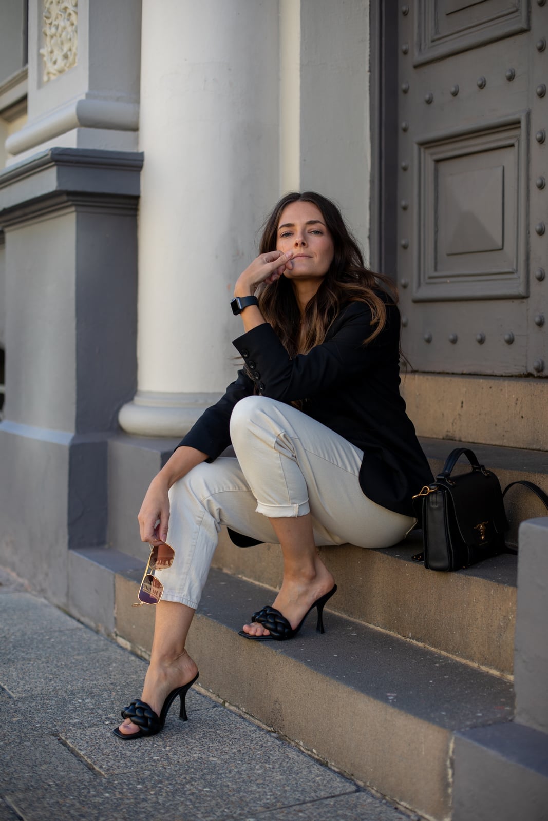 Black Blazer With Cuffed Trousers — Trendy Black Blazer Outfit