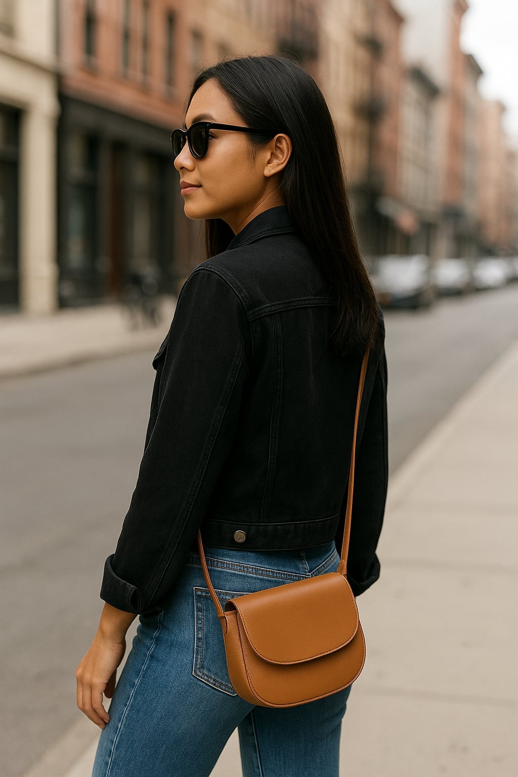Cropped Black Denim Jacket With Frayed Hem Cropped Black Denim Jacket With Frayed Hem — Trendy Black Denim Jacket Outfit