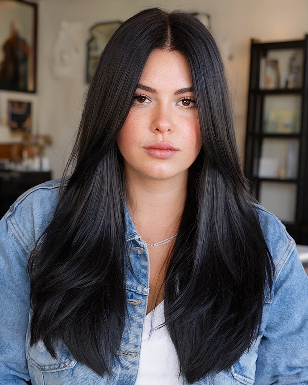 Long Glossy Straight Black Hair Long Glossy Straight Black Hair — Trendy Black Hair