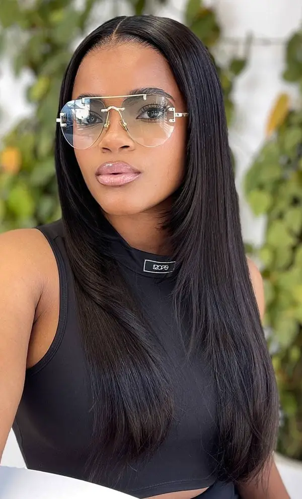 Mid-Back Layers With Sleek Shine Mid-Back Layers With Sleek Shine — Trendy Black Hair