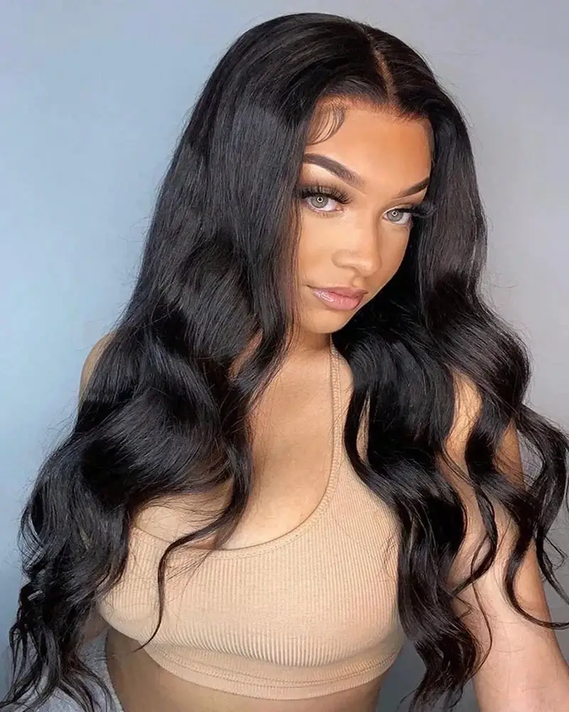 Mid-Back Wavy With Body Wave Texture Mid-Back Wavy With Body Wave Texture — Trendy Black Wig
