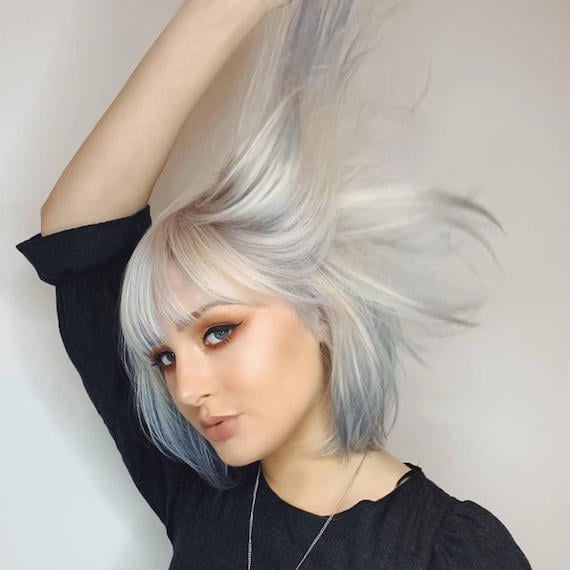 Icy Blonde Bob With Blue Undertones Icy Blonde Bob With Blue Undertones — Trendy Blonde Short Hair