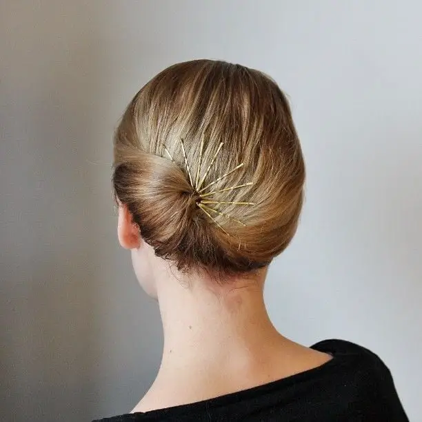 Fine Blonde Updo With Starburst Bobby Pin Arrangement Fine Blonde Updo With Starburst Bobby Pin Arrangement — Trendy Bobby Pins Hairstyles