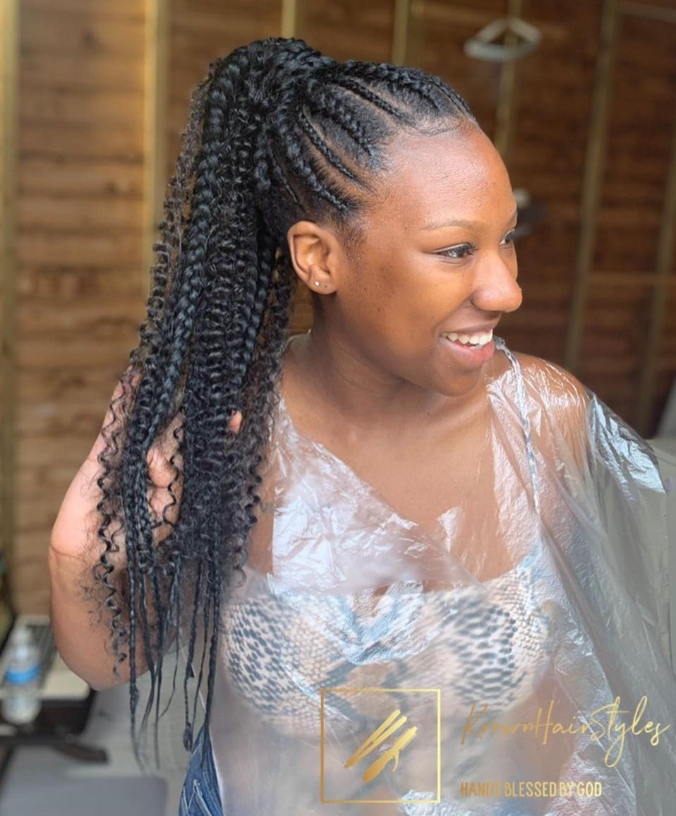 Braided Ponytail With Curly Extensions Braided Ponytail With Curly Extensions — Trendy Braided Ponytail