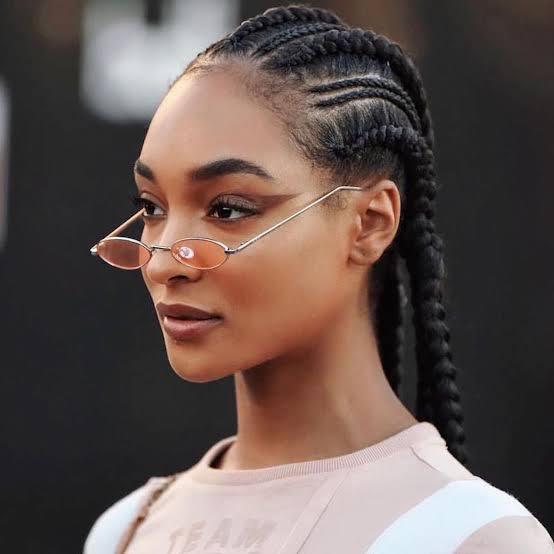Thick Black Cornrows with Middle Part Thick Black Cornrows with Middle Part — Trendy Braids to the Back