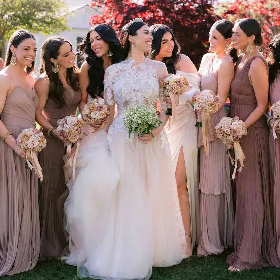 Lace Bodice and Tiered Skirt Bridesmaid Dresses Lace Bodice and Tiered Skirt Bridesmaid Dresses — Trendy Bridesmaid Dress