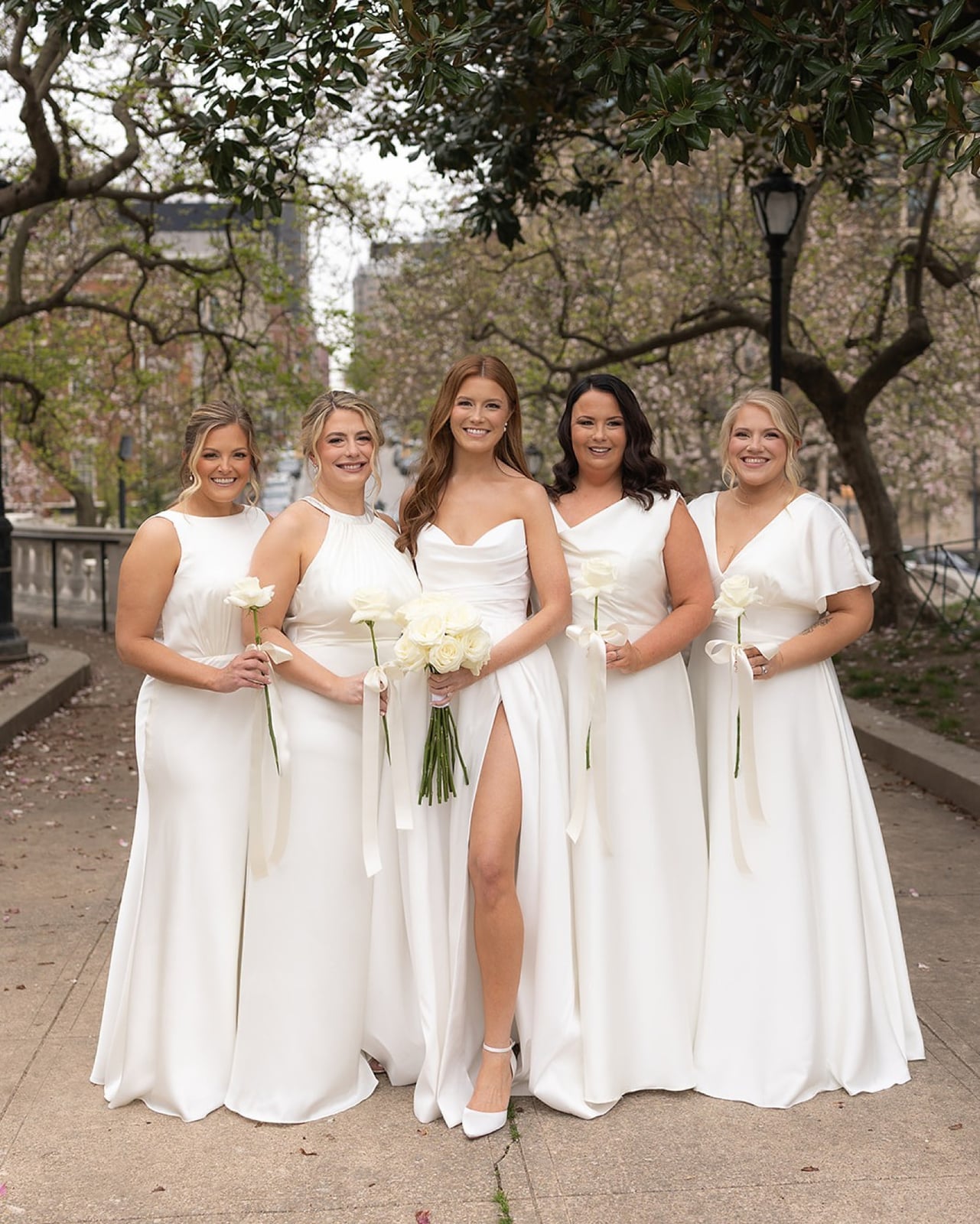 White Satin Strapless and Halter Neck Fitted Dresses White Satin Strapless and Halter Neck Fitted Dresses — Trendy Bridesmaid Dress