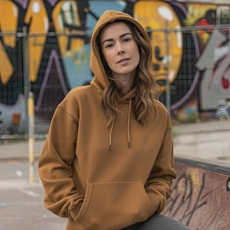 Relaxed-fit Brown Fleece Hoodie for Casual Wear Trendy Brown Hoodie Outfit
