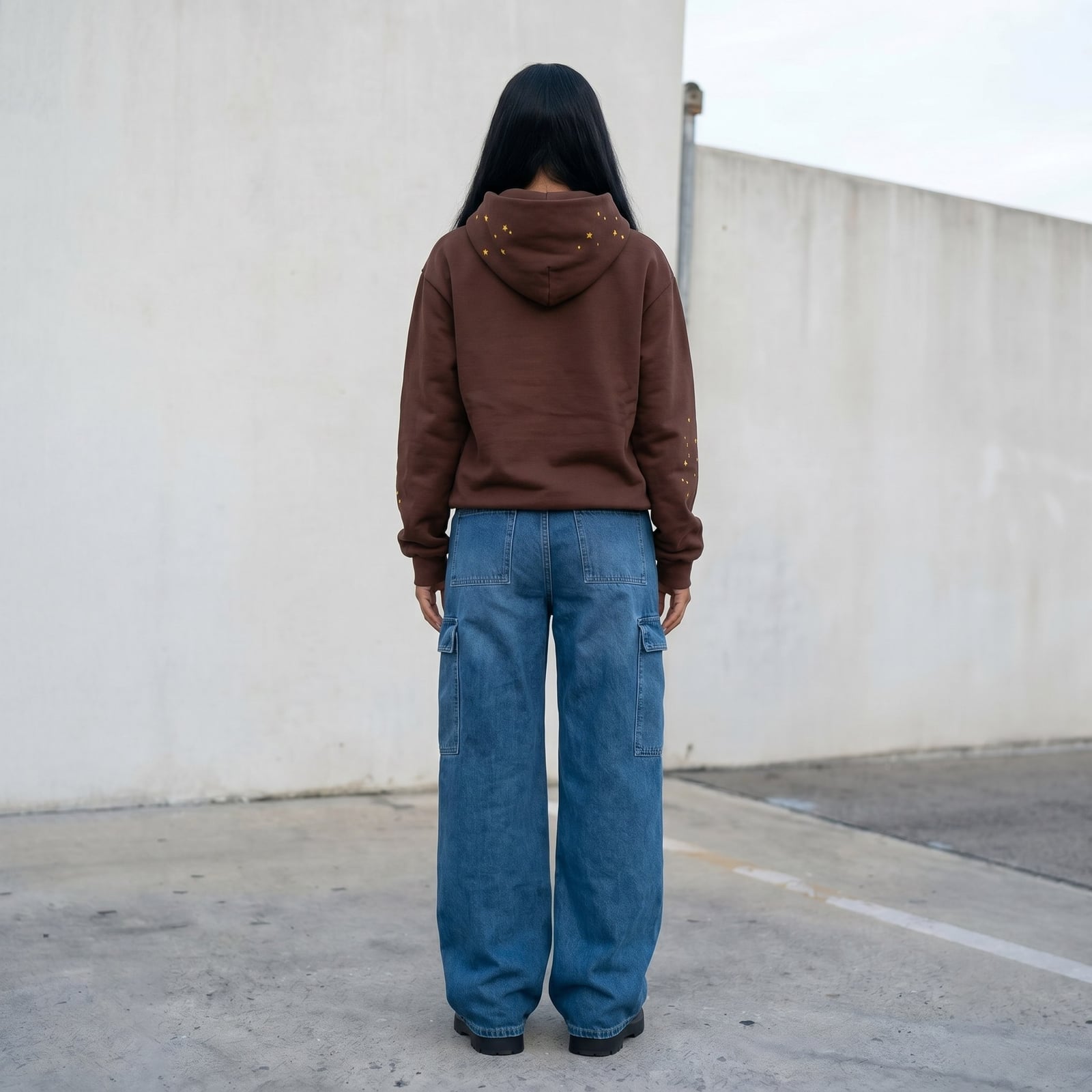 Brown Graphic Hoodie with Baggy Blue Jeans Brown Graphic Hoodie with Baggy Blue Jeans — Trendy Brown Hoodie Outfit