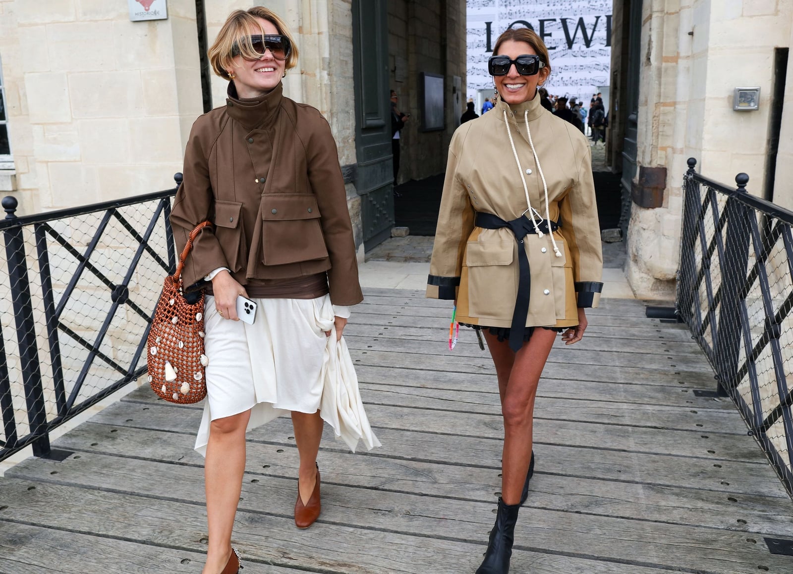 Brown Utility Jacket Over a White Dress — Trendy Brown Jacket Outfit