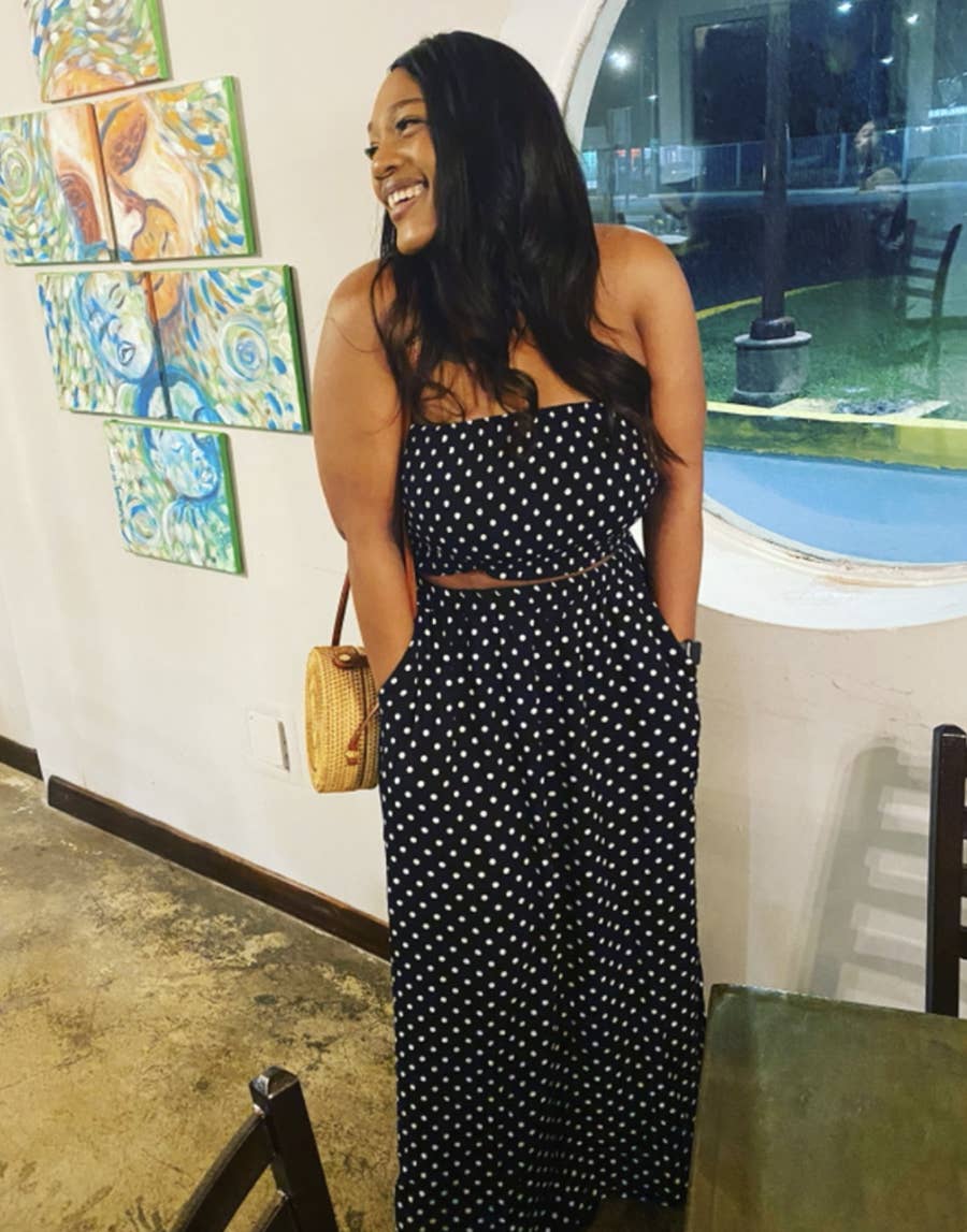 Polka Dot Strapless Crop Top with Wide Leg Trousers Polka Dot Strapless Crop Top with Wide Leg Trousers — Trendy Brunch Outfits