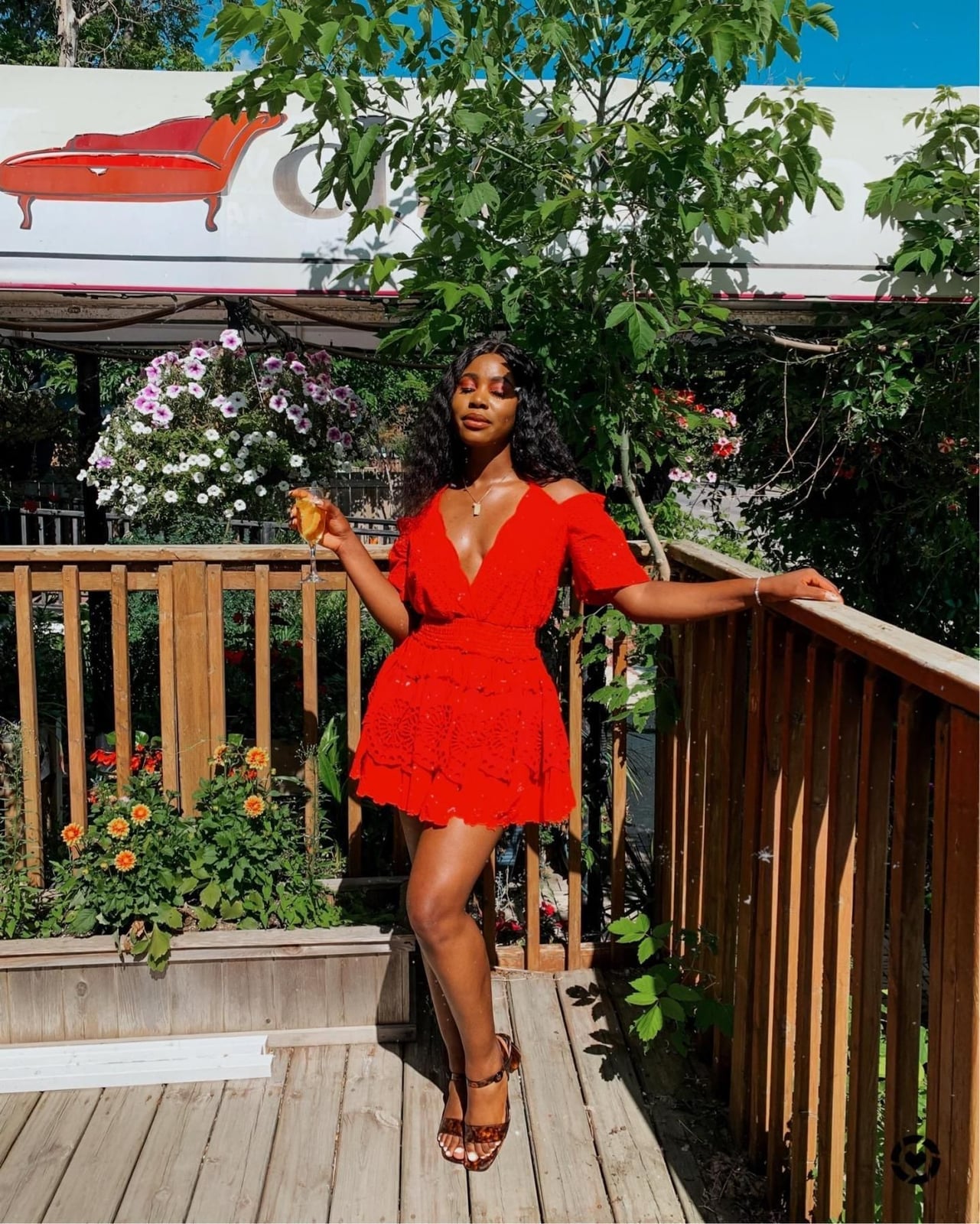 Red Off-the-Shoulder Dress with Leopard Print Sandals Red Off-the-Shoulder Dress with Leopard Print Sandals — Trendy Brunch Outfits