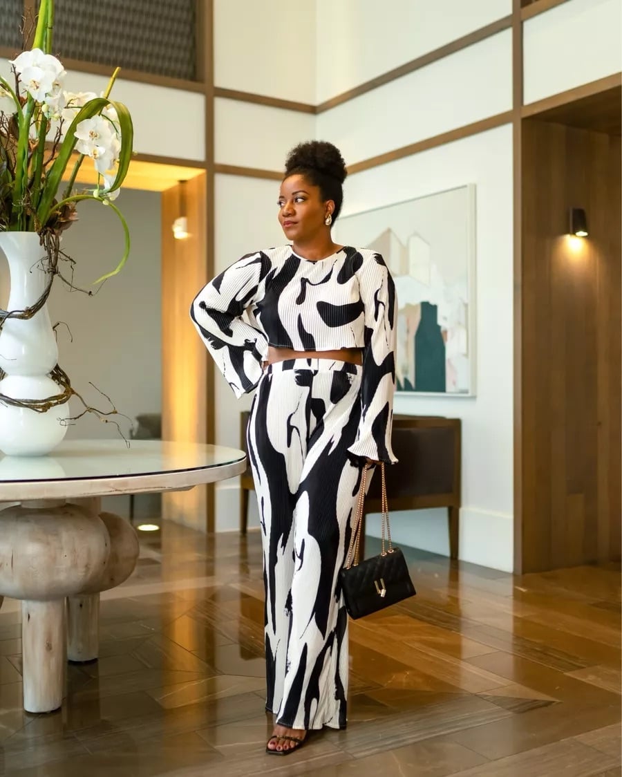 Abstract Print Co-ord Set with Wide Leg Trousers Abstract Print Co-ord Set with Wide Leg Trousers — Trendy Brunch Outfits