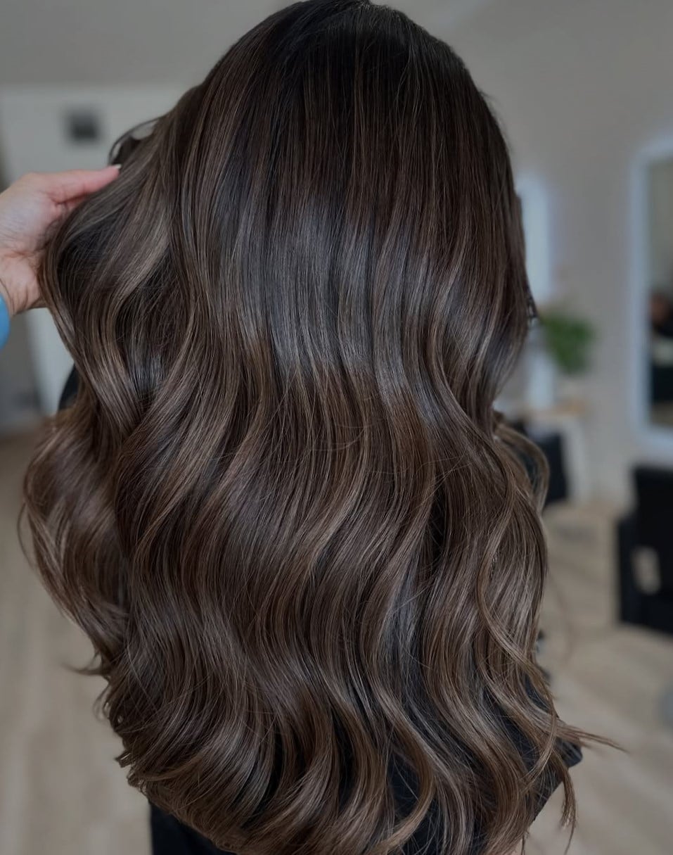 Dark Brown With Ash Brown Highlights Dark Brown With Ash Brown Highlights — Trendy Cool Brown Hair