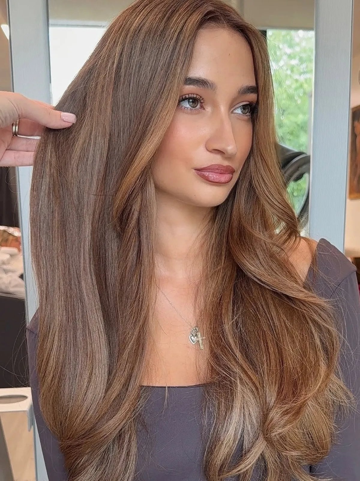 Cool Light Brown Lob With Wavy Texture Cool Light Brown Lob With Wavy Texture — Trendy Cool Brown Hair