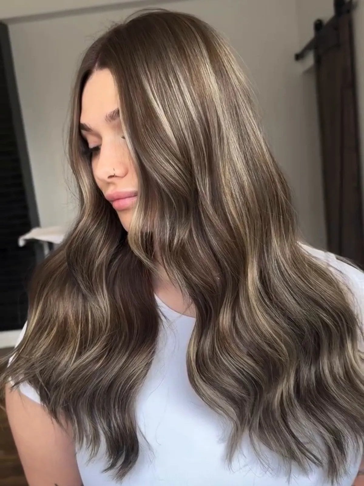 Mid-Back Ash Brown With Subtle Highlights, Straight Mid-Back Ash Brown With Subtle Highlights, Straight — Trendy Cool Brown Hair