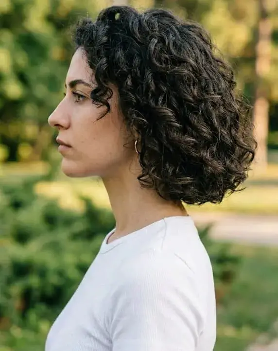 Chin Length Thick Curly Bob Chin Length Thick Curly Bob — Trendy Curly Hair Down