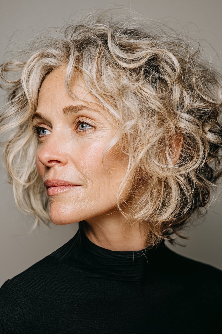 Collarbone Bob With Ash Blonde Shade Collarbone Bob With Ash Blonde Shade — Trendy Curly Hair Routine