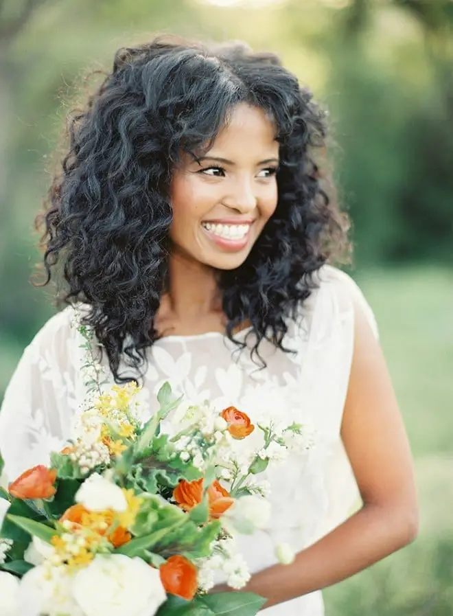 Dark Brown Shoulder Length Natural Curls Dark Brown Shoulder Length Natural Curls — Trendy Curly Hair Wedding