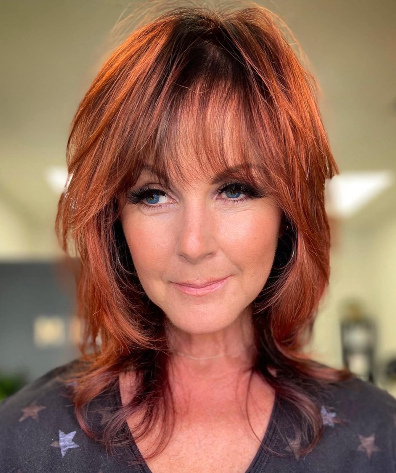 Shoulder Length Shag With Copper Ginger — Trendy Ginger Hair