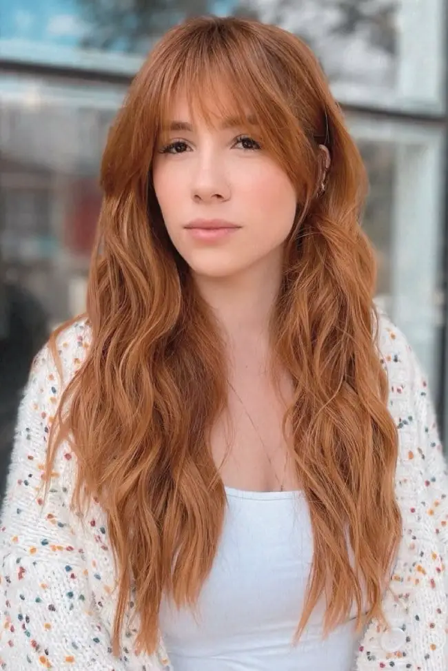 Long Layered Shag With Wispy Curtain Fringe — Trendy Ginger Hair