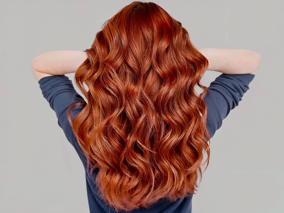 Mid-Back Waves In Vibrant Copper Red — Trendy Ginger Hair