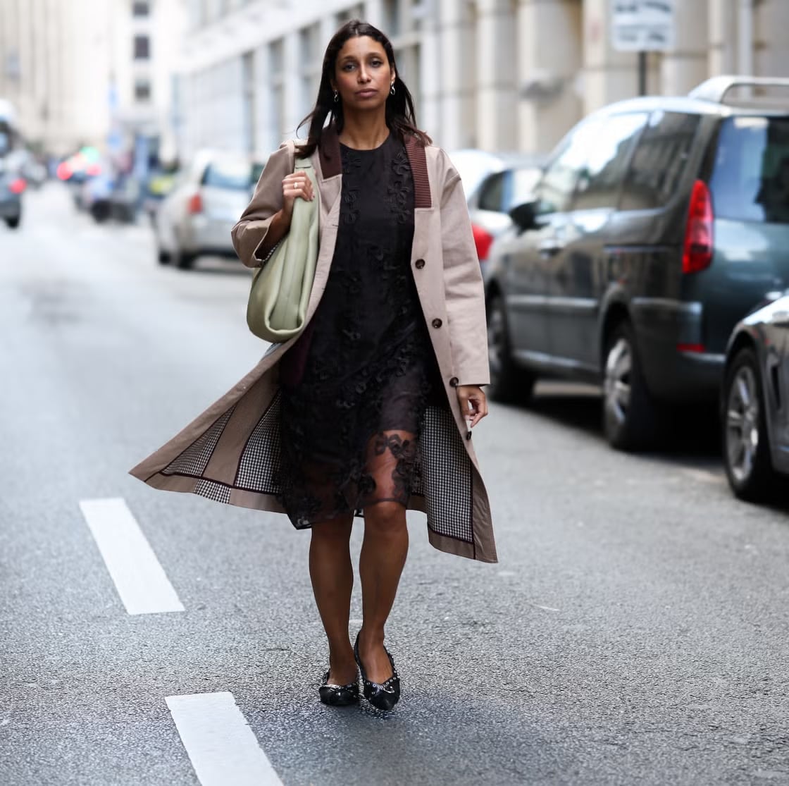 Black Lace Dress Under Beige Trench Coat Black Lace Dress Under Beige Trench Coat — Trendy Girly Outfits