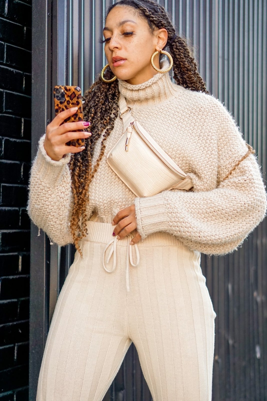 Cream Knit Turtleneck Sweater and Pants Set Cream Knit Turtleneck Sweater and Pants Set — Trendy Girly Outfits