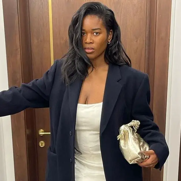 Oversized Blazer With Cream Slip Dress — Trendy Going Out Outfits
