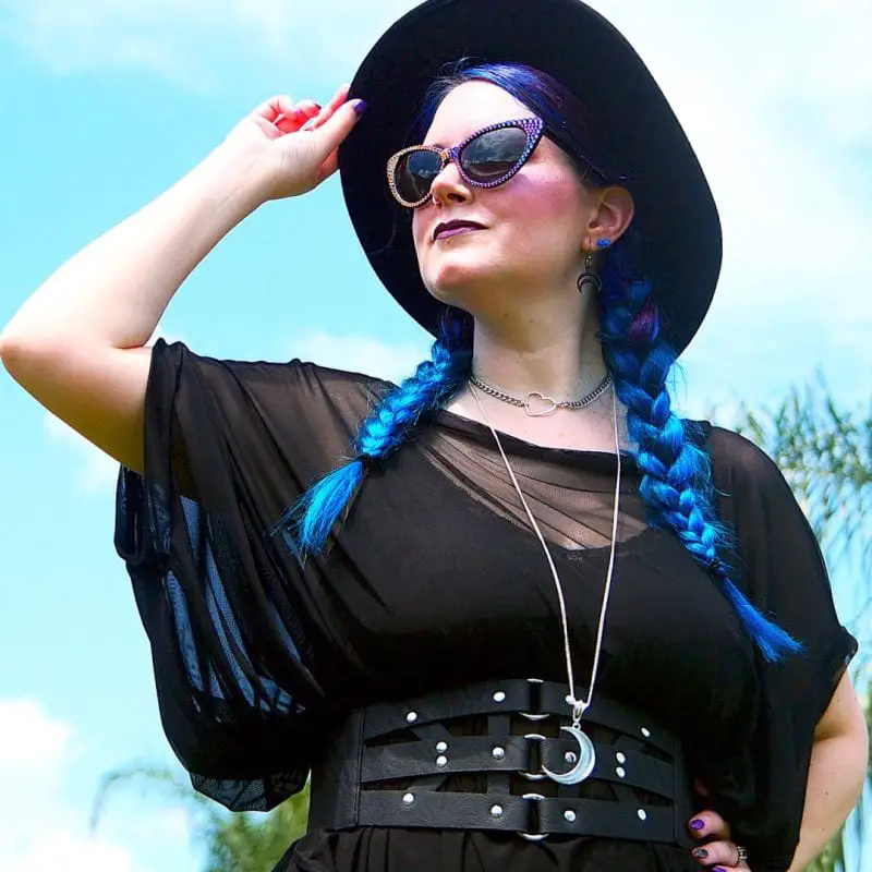 Sheer Overlay Top and Studded Belt — Trendy Gothic Outfits