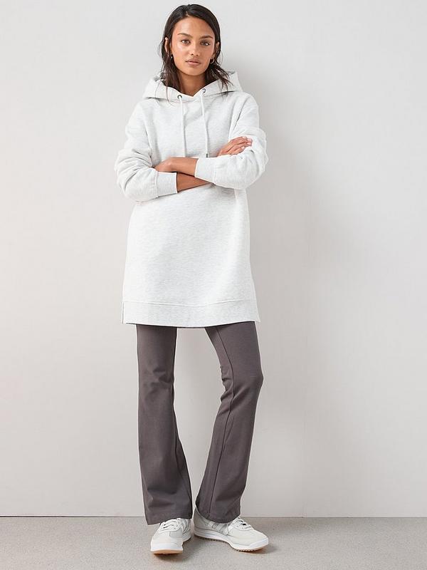 Longline Gray Hoodie with Side Split Detail — Trendy Grey Hoodie Outfit