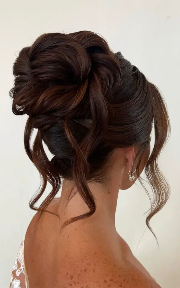 Textured Dark Brown Updo with Curls Textured Dark Brown Updo with Curls — Trendy Hair Up Hairstyles