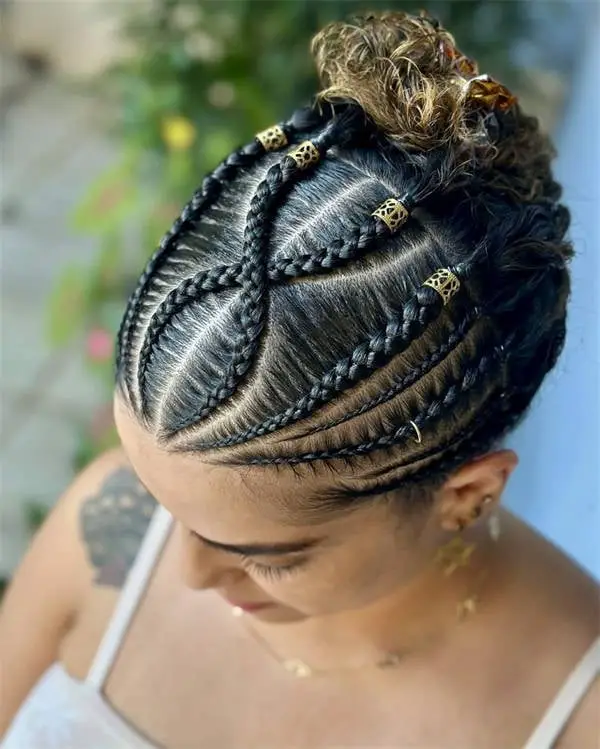 Braided Updo with Gold Beads Braided Updo with Gold Beads — Trendy Hair Up Hairstyles