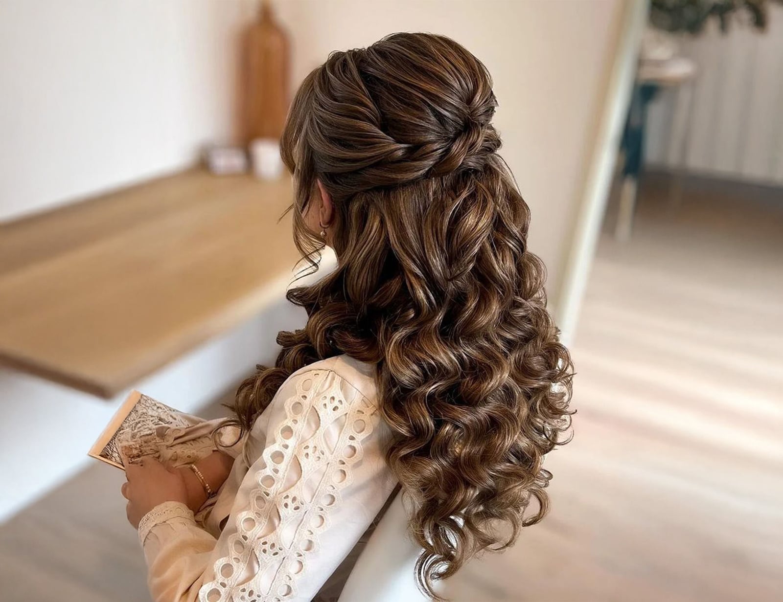 Half-Up Braided Crown with Curls Half-Up Braided Crown with Curls — Trendy Hair Up Hairstyles