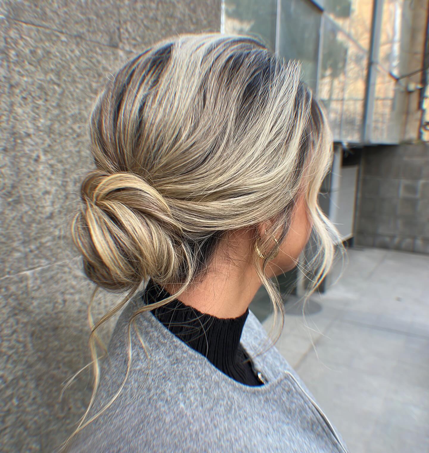 Ash Blonde Textured Low Bun with Wispy Bangs Ash Blonde Textured Low Bun with Wispy Bangs — Trendy Hair Up Hairstyles