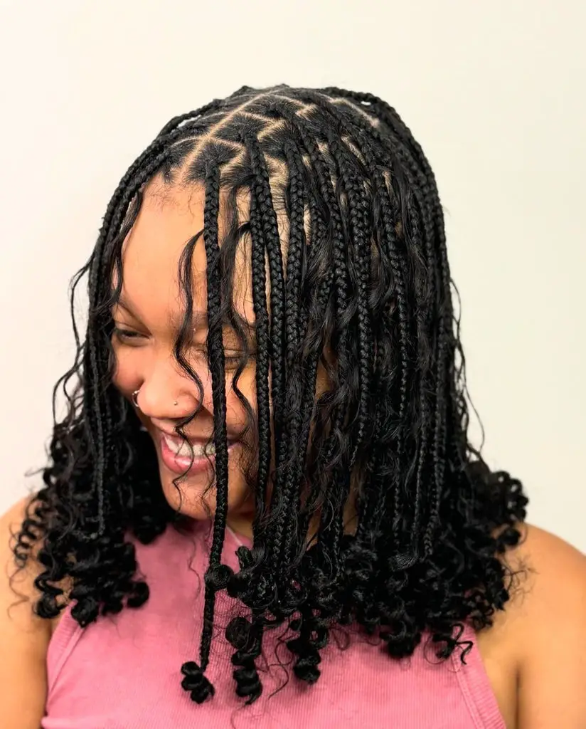 Collarbone Length Box Braids with Square Parting Collarbone Length Box Braids with Square Parting — Trendy Hairstyles for Black Women Braids