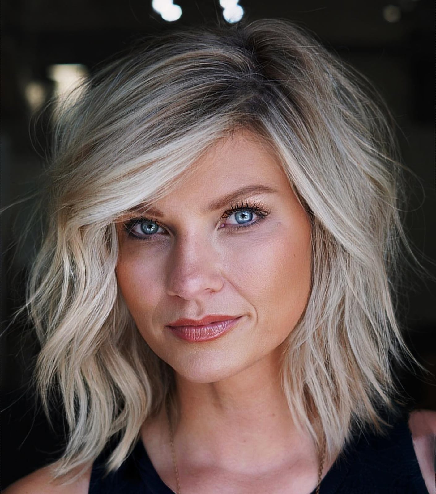 Ash Blonde Shag Bob With Side-Swept Bangs Ash Blonde Shag Bob With Side-Swept Bangs — Trendy Hairstyles for School