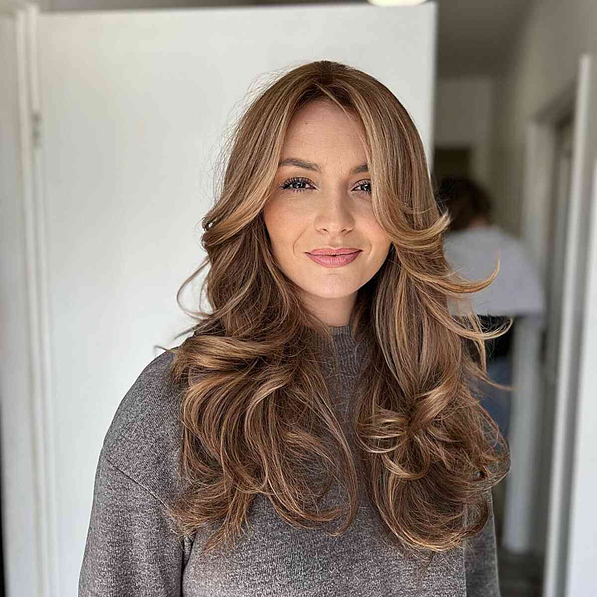 Long Layered Cut With Voluminous Face-Framing Bangs, Mid-Back Long Layered Cut With Voluminous Face-Framing Bangs, Mid-Back — Trendy Hairstyles for School
