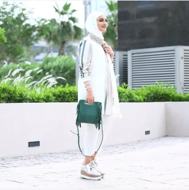 White Vest With White Pants — Trendy Hijab Outfits
