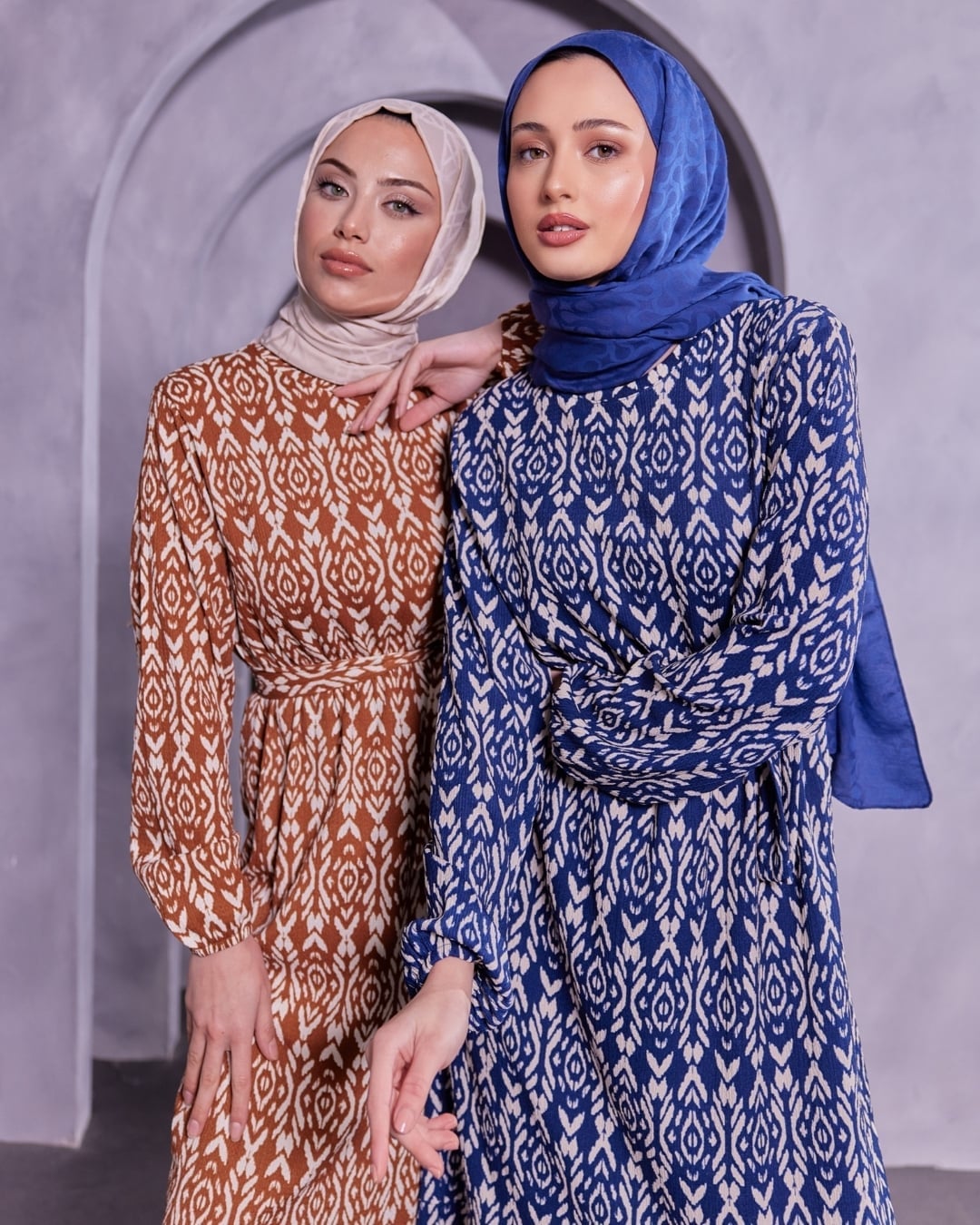 Geometric Print Midi Dress — Trendy Hijab Outfits