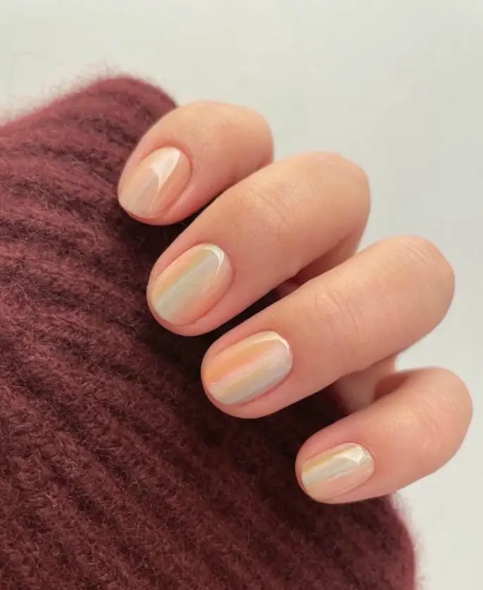 Short Oval Pastel Stripe Gradient Nails Short Oval Pastel Stripe Gradient Nails — Trendy Japanese Nails