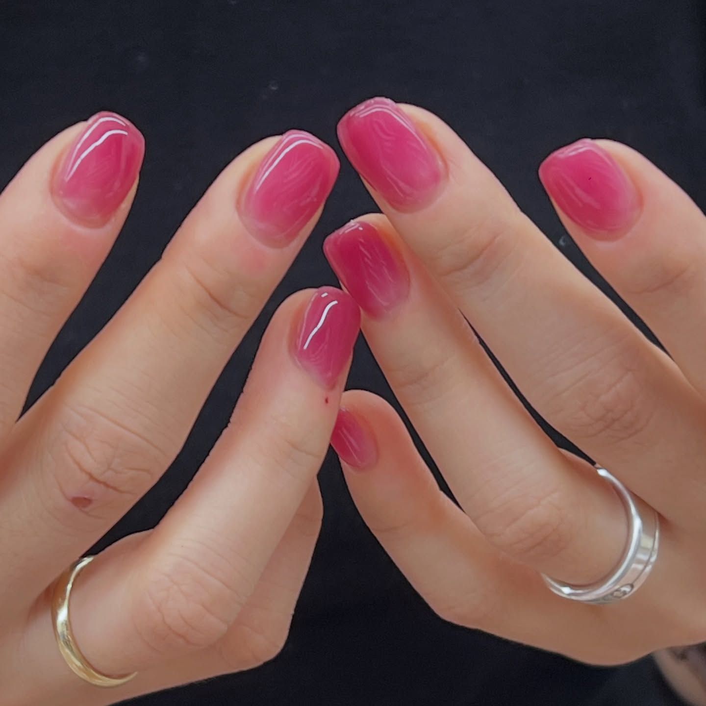 Short Square Vibrant Pink Jelly Nails Short Square Vibrant Pink Jelly Nails — Trendy Korean Nails