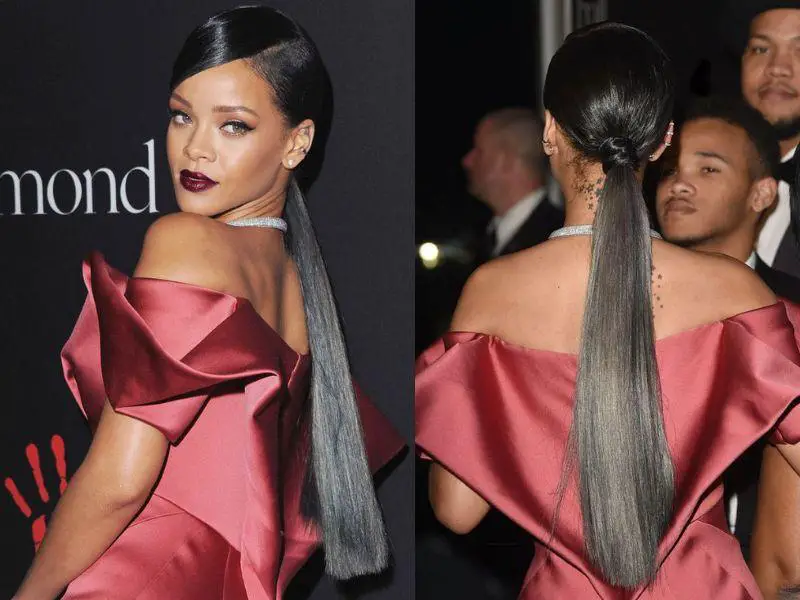 Sleek Dark Brown Low Ponytail With Blue Undertones Sleek Dark Brown Low Ponytail With Blue Undertones — Trendy Low Ponytail Hairstyles