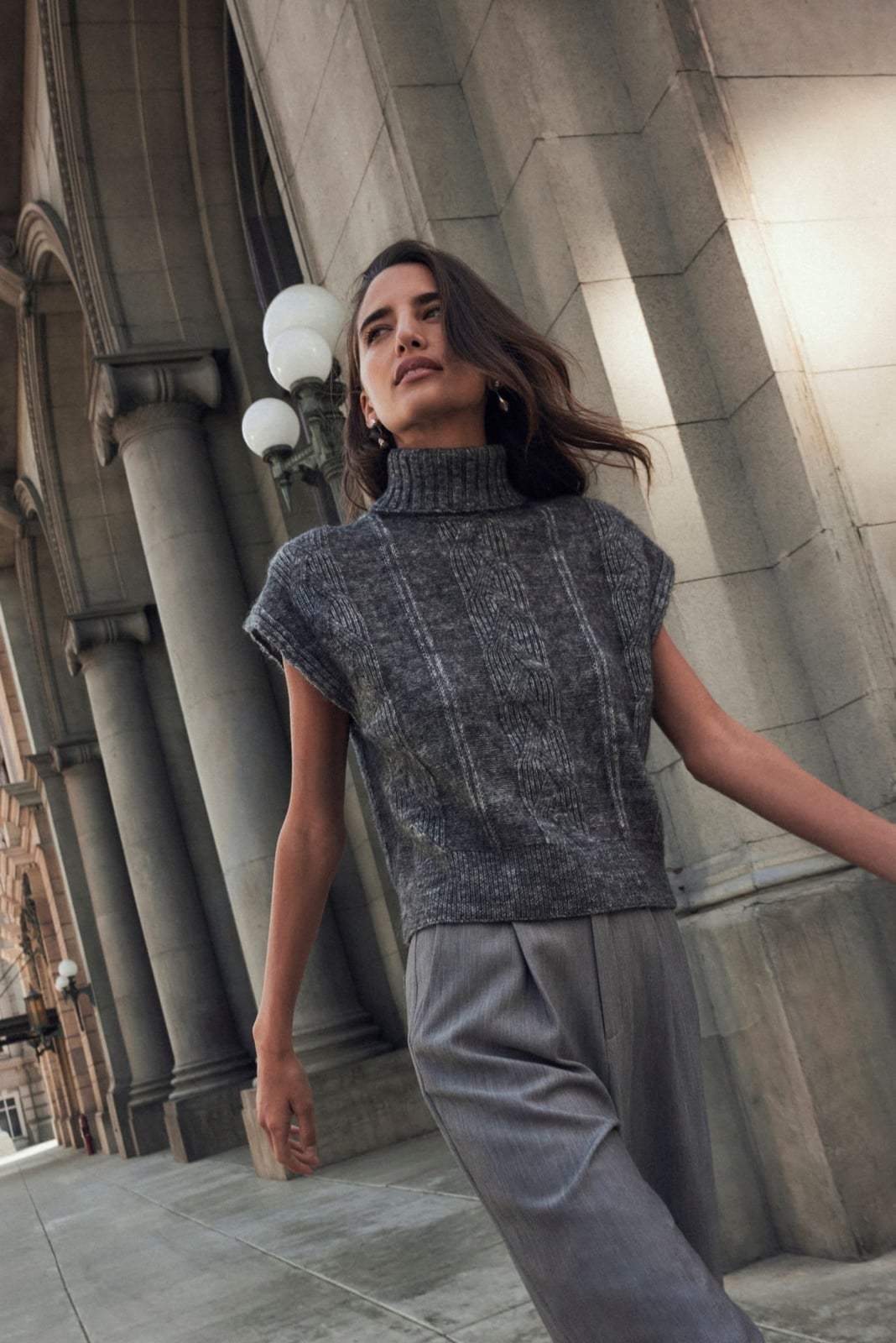 Gray Knit Vest and Wide-Leg Trousers for Quiet Luxury Gray Knit Vest and Wide-Leg Trousers for Quiet Luxury — Trendy Luxury Outfits